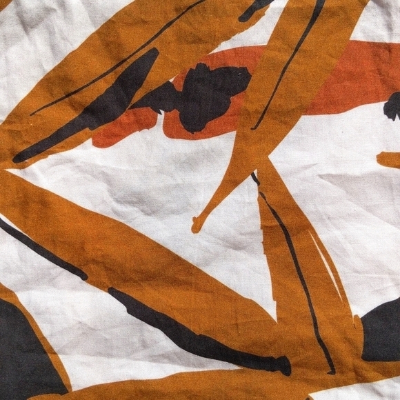 Kip & Co Small Brown Black & White Leaf Print Drawstring Cosmetic Bag - Picture 7 of 12